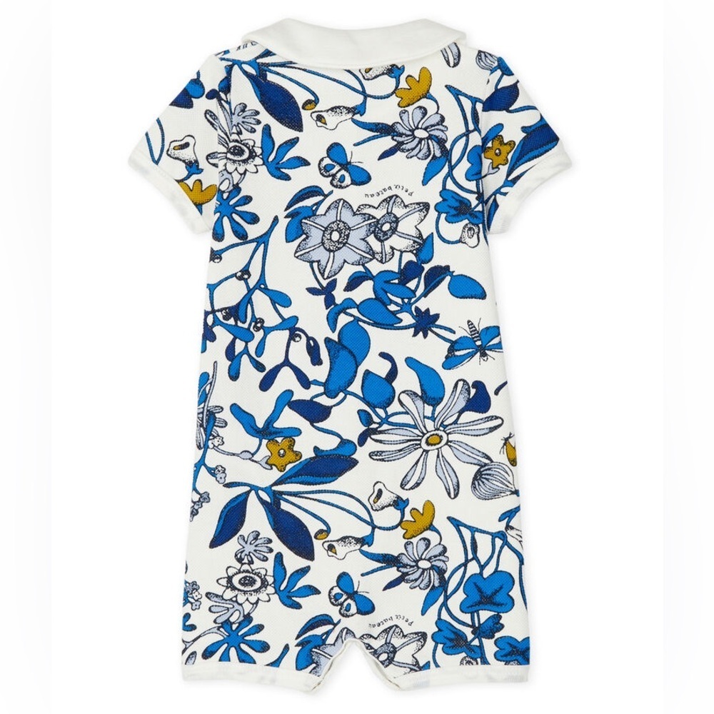 NWT PETIT BATEAU girls printed Floral Baby Romper shortie size 24m - Picture 2 of 3